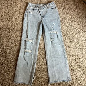Light wash wide leg jeans